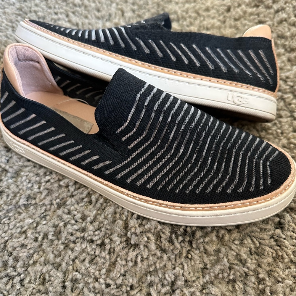 UGG Black and Gray Slip-On Loafers